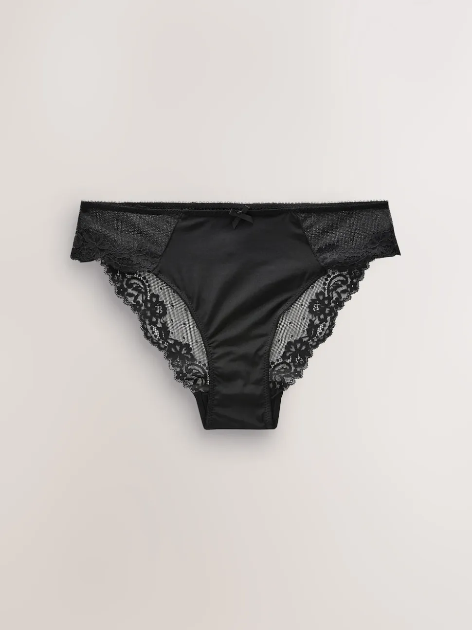 Noir - Culotte en résille et dentelle