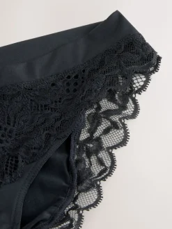 Noir - Culotte haute Ultimate Comfort à dos en dentelle