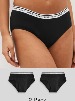 Noir - Culotte pour règles abondantes 2 Pack
