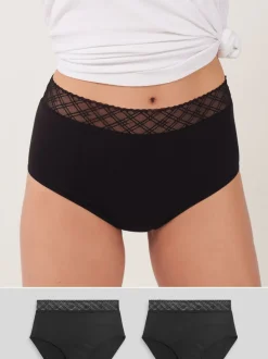 Noir - Culotte périodique à débit moyen 2 Pack