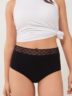 Noir - Culotte périodique à débit moyen 2 Pack