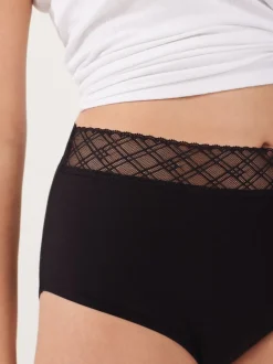 Noir - Culotte périodique à débit moyen 2 Pack