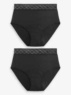 Noir - Culotte périodique à débit moyen 2 Pack