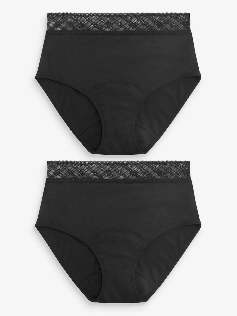 Noir - Culotte périodique à débit moyen 2 Pack