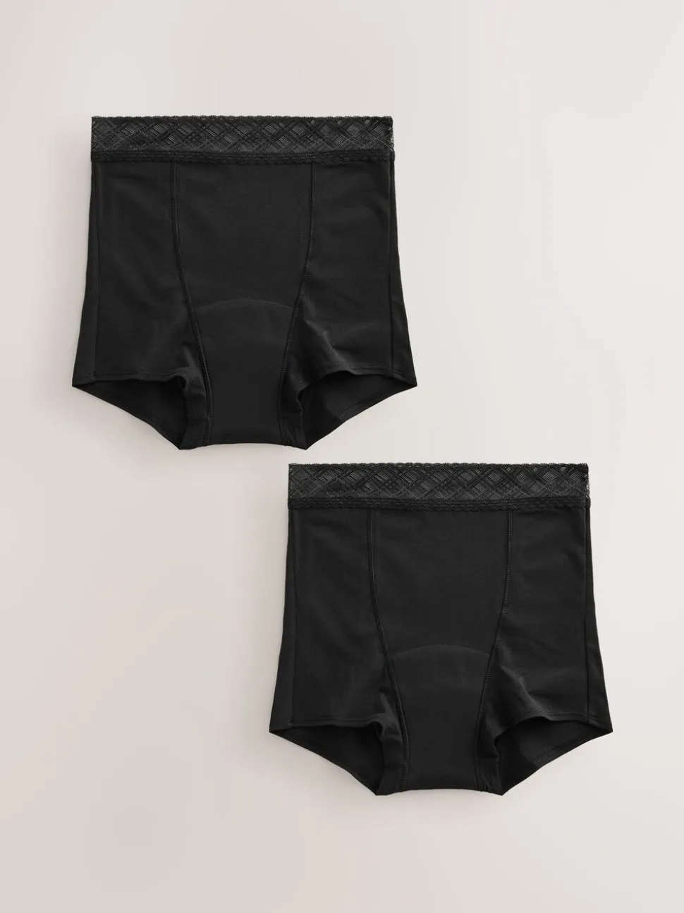 Noir - Culotte périodique à débit moyen 2 Pack