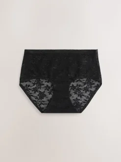 Noir - Dentelle sur l’ensemble Pas de VPL Slips 3 Lot