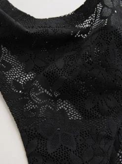 Noir - Dentelle sur l’ensemble Pas de VPL Slips 3 Lot