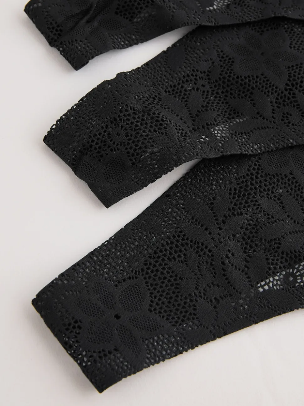 Noir - Dentelle sur l’ensemble Pas de VPL Slips 3 Lot
