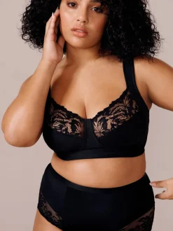 Noir - DK Ultimate Comfort Cup Soutien-gorge à bretelles rembourrées sans armatures avec soutien latéral
