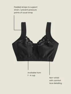 Noir - DK Ultimate Comfort Cup Soutien-gorge à bretelles rembourrées sans armatures avec soutien latéral