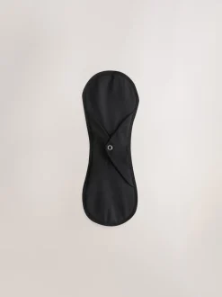 Noir - Doublures de période d’écoulement moyen Slips avec sac de lavage 3 Lot