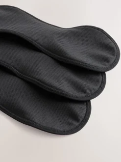 Noir - Doublures de période d’écoulement moyen Slips avec sac de lavage 3 Lot
