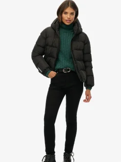 Noir - Doudoune Superdry de sport à capuche
