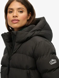 Noir - Doudoune Superdry de sport à capuche