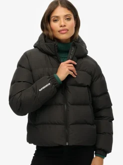 Noir - Doudoune Superdry de sport à capuche