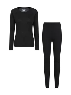 Noir - Ensemble Mountain Warehouse Talus haut thermique et jogging femme