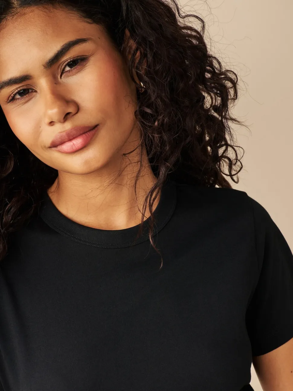Noir - Essential Pure Cotton Courts Col rond T-shirt