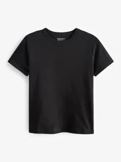 Noir - Essential Pure Cotton Courts Col rond T-shirt