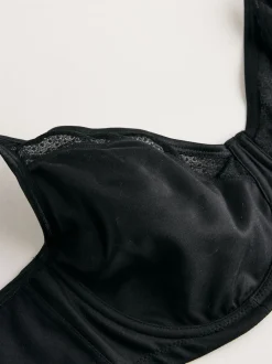 Noir - F-K Ultimate Support Cotton Minimiser Soutien-gorge à bretelles rembourré