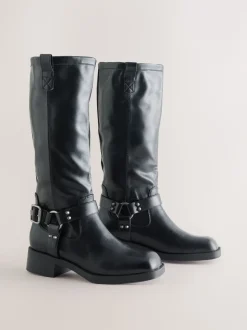 Noir - Forever Comfort® Bottes motardes à genoux