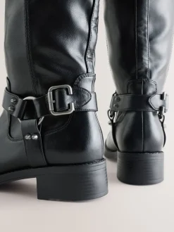 Noir - Forever Comfort® Bottes motardes à genoux