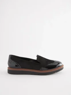 Noir - Forever Comfort® Brogue Detail Chunky Sole Loafers