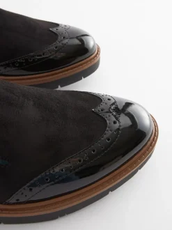 Noir - Forever Comfort® Brogue Detail Chunky Sole Loafers