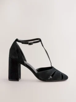 Noir - Forever Comfort® Chaussures à talons en cuir à découpes et bout fermé