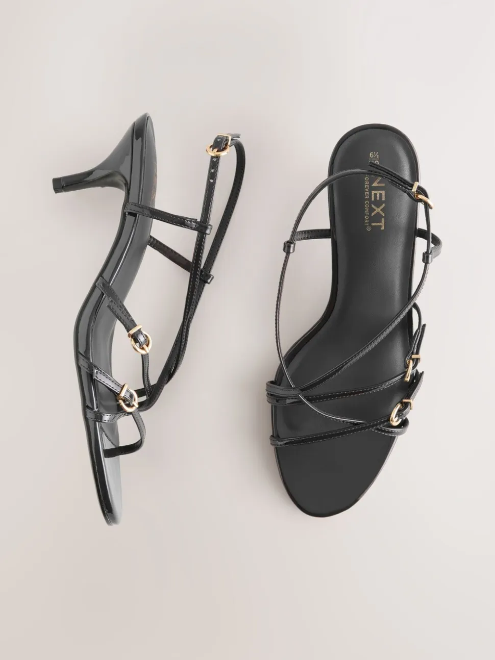 Noir - Forever Comfort® Kitten heel à lanières multiples et boucles
