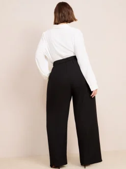 Noir - Friends Like These Premium Elastic Back habillé Ample Pantalons