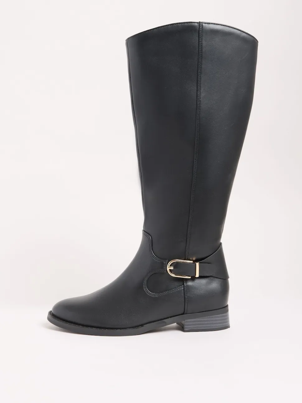 Noir - Friends Like These Bottes longues en similicuir à boucle hauteur des genoux