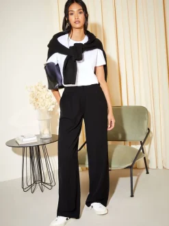 Noir - Friends Like These Premium Elastic Back habillé Ample Pantalons