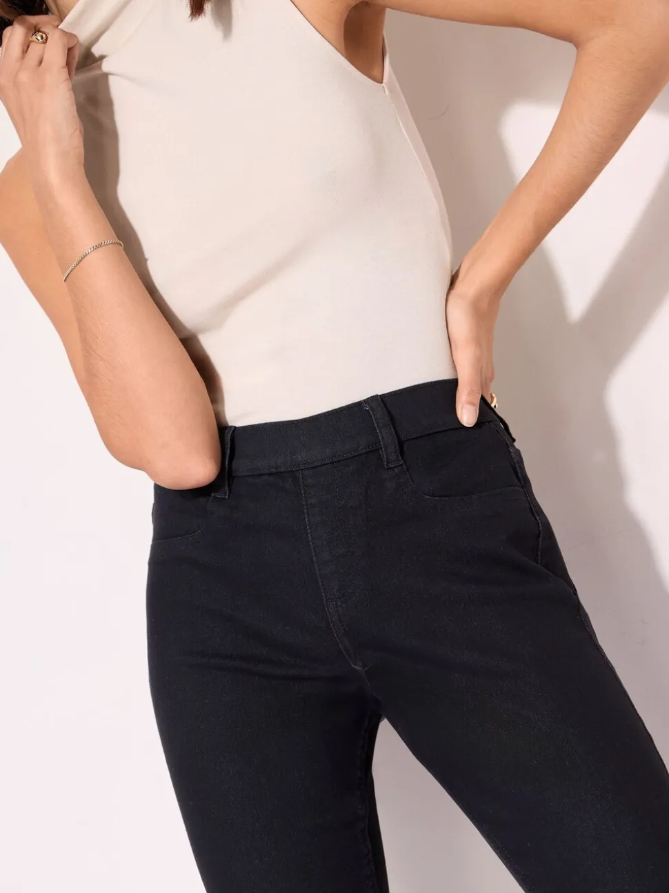 Noir - Friends Like These Taille élastiquée Denim Jeggings