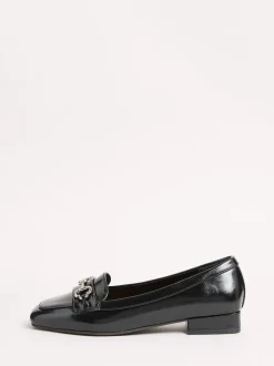 Noir - Friends Like These Snaffle Chaussures mocassins en similicuir à bout carré et talon carré