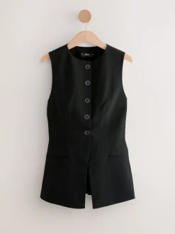 Noir - Gilet habillé avec laine