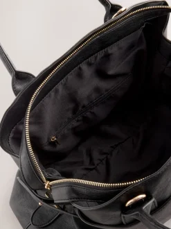 Noir - Grand sac cabas avec breloques