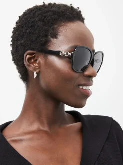 Noir - Grandes Lunettes de soleil carrées polarisées