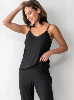 Noir - Haut de pyjama Pour Moi Sofa Loves Dentelle support caché doux