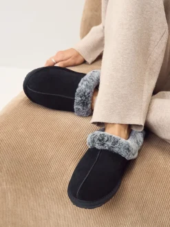 Noir - Hush Puppies Amara Chaussons d'hiver doublés de fausse fourrure