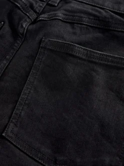 Noir - Jean extensible à enfiler à jambe large taille haute
