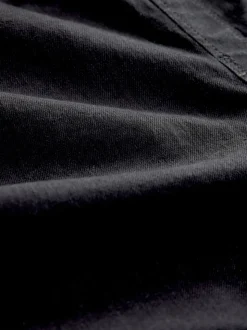 Noir - Jean extensible à enfiler à jambe large taille haute