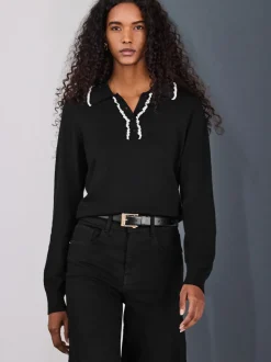 Noir - Jean extensible Ample taille haute