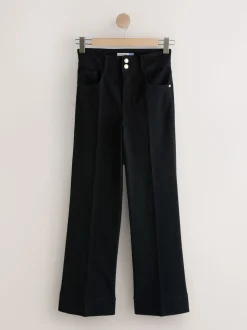 Noir - Jean extensible Ample taille haute