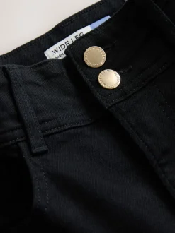 Noir - Jean extensible Ample taille haute
