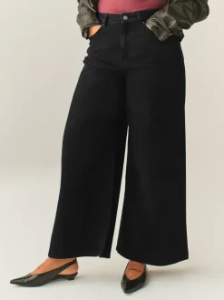 Noir - Jean taille haute Palazzo Jambe large Hourglass