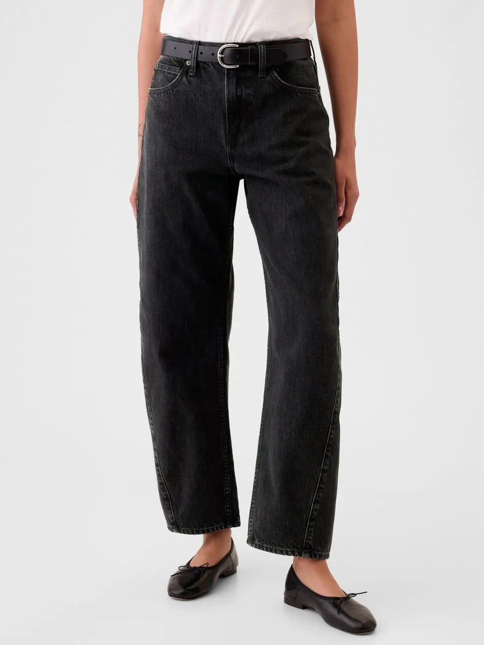 Noir - Jeans barrique taille haute Gap