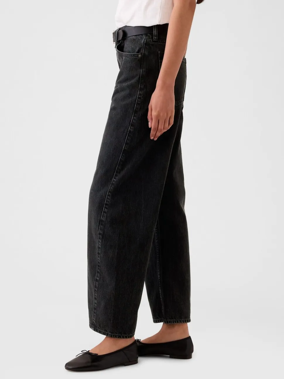 Noir - Jeans barrique taille haute Gap