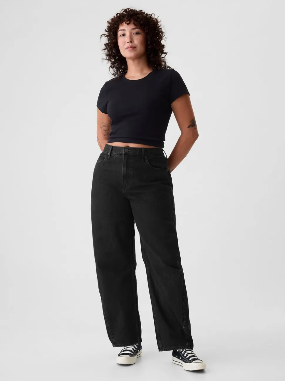 Noir - Jeans barrique taille haute Gap