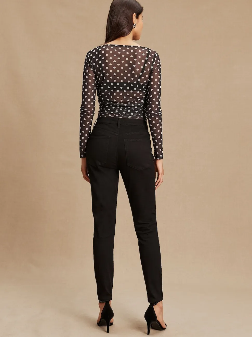 Noir - Jeans skinny extensible taille milieu