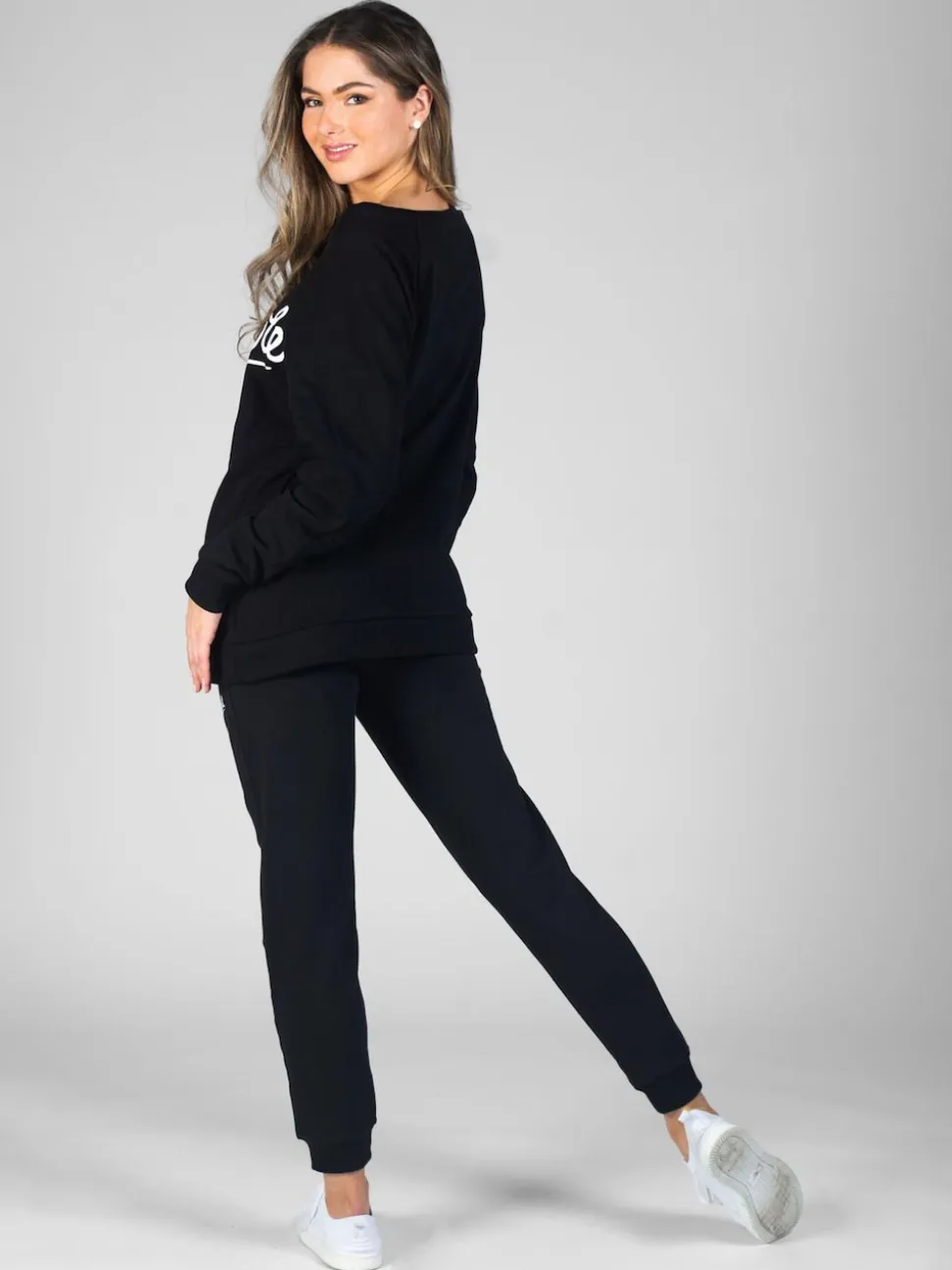 Noir - Joggers Skinny Zip à l'ananas